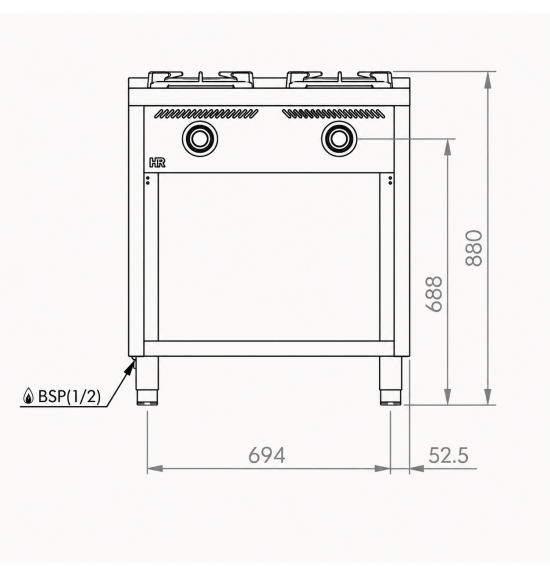 Cocina a Gas HR Fainca C2F600E Serie 600 - GastroMáquinas