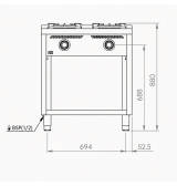 Cocina a Gas HR Fainca C2F600E Serie 600 - GastroMáquinas