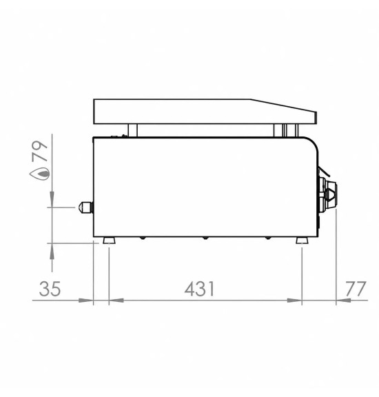 Plancha a Gas Lisa Cromada 600 mm HR Fainca PLC600RT Profesional