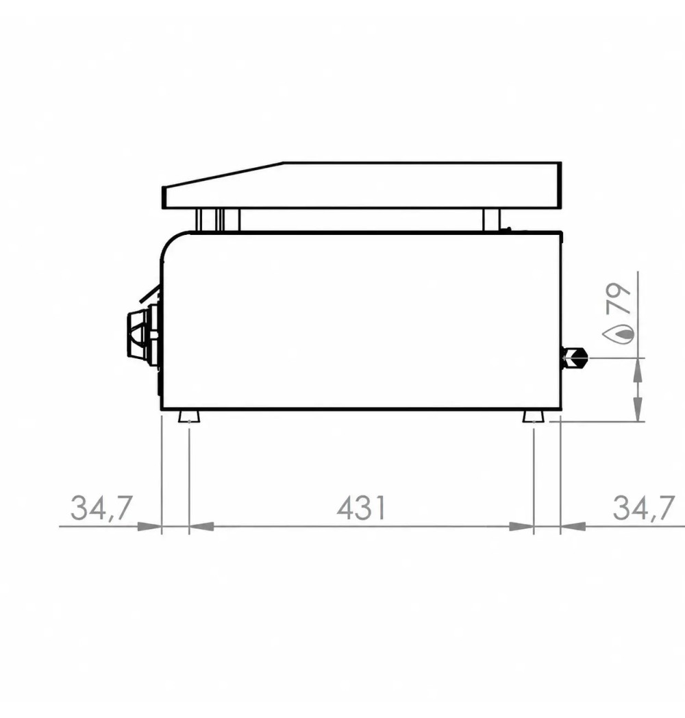Plancha a Gas Lisa Cromada 900 mm HR Fainca PLC900RT Profesional