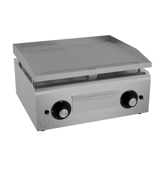 Plancha Mixta Lisa Ranurada Cromada HR Fainca PLC600RTRN 600 mm
