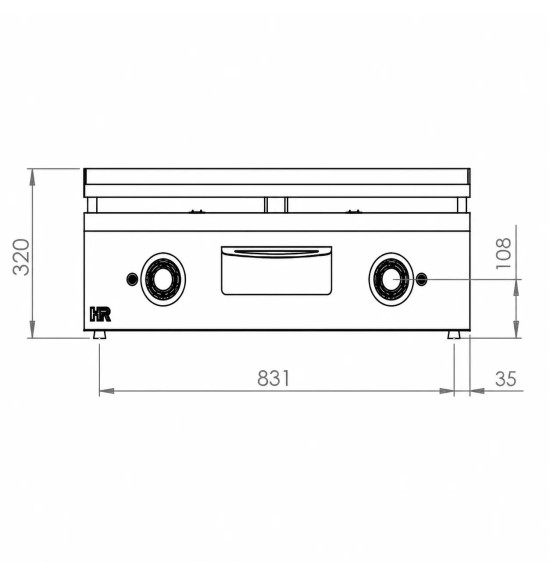 Plancha Mixta Lisa Ranurada Cromada HR Fainca PLC900RTRN 900 mm