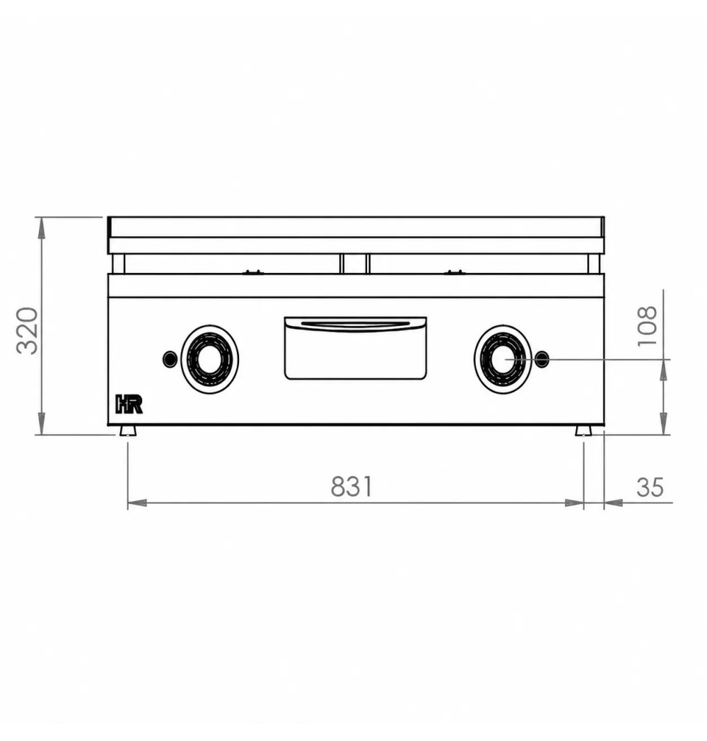 Plancha Mixta Lisa Ranurada Cromada HR Fainca PLC900RTRN 900 mm