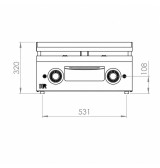 Plancha a Gas Lisa Cromada HR Fainca PLC600CR Profesional 600 mm