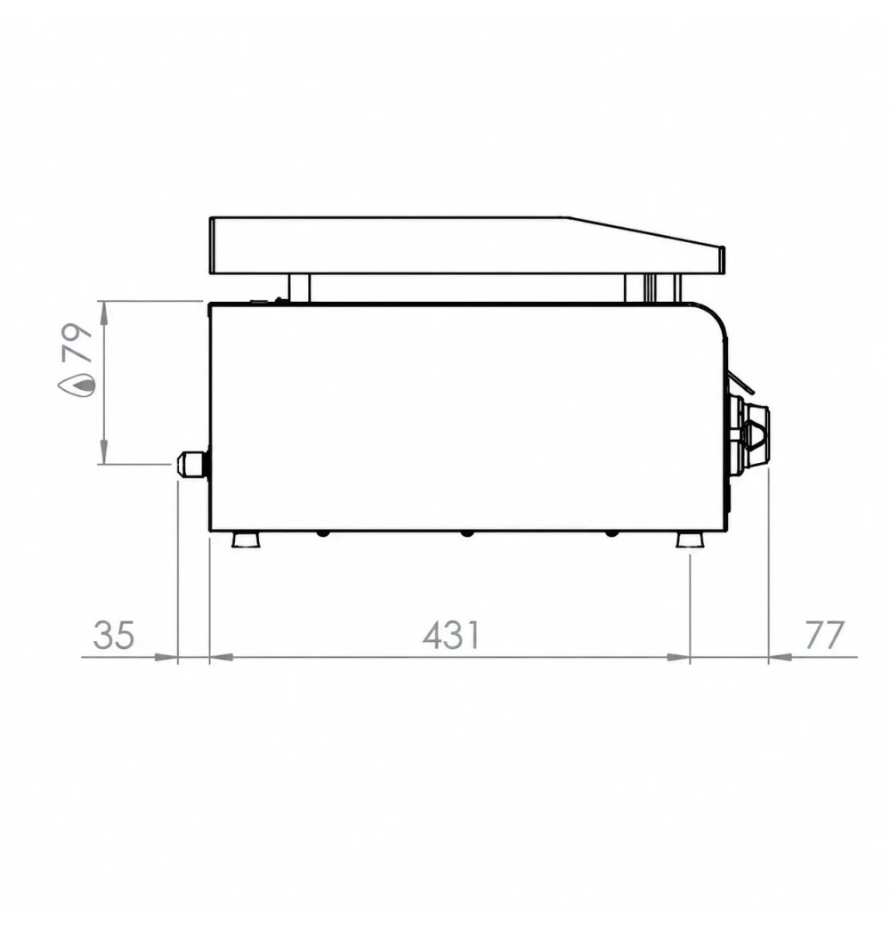 Plancha a Gas Lisa Cromada HR Fainca PLC900CR Profesional 900 mm