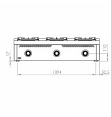 Cocina a Gas 3 Fuegos HR Fainca C3F600S Serie 600 Profesional