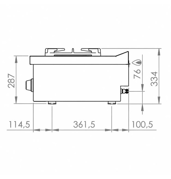 Cocina a Gas 3 Fuegos HR Fainca C3F600S Serie 600 Profesional