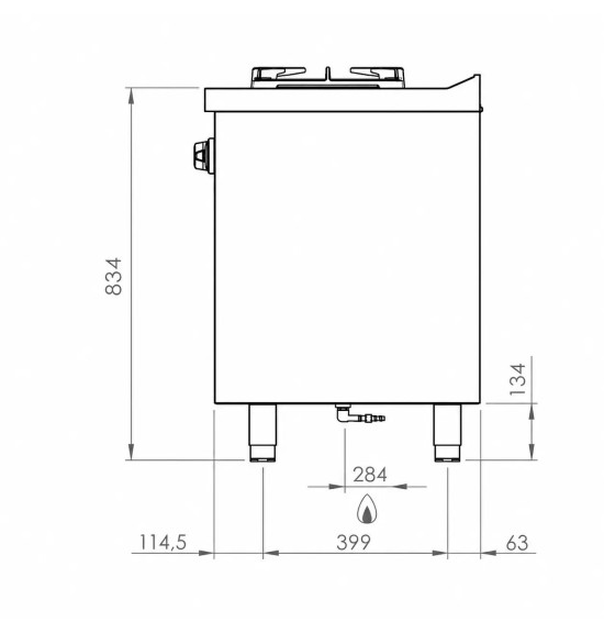 Cocina Gas 3 Fuegos con Mueble HR Fainca C3F600E Serie 600