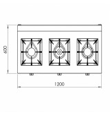 Cocina Gas 3 Fuegos con Mueble HR Fainca C3F600E Serie 600