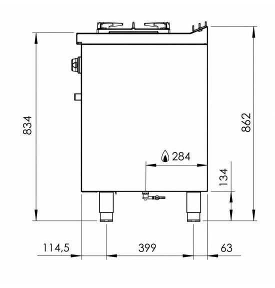 Cocina Gas 2 Fuegos con Horno HR Fainca C2F600H Serie 600
