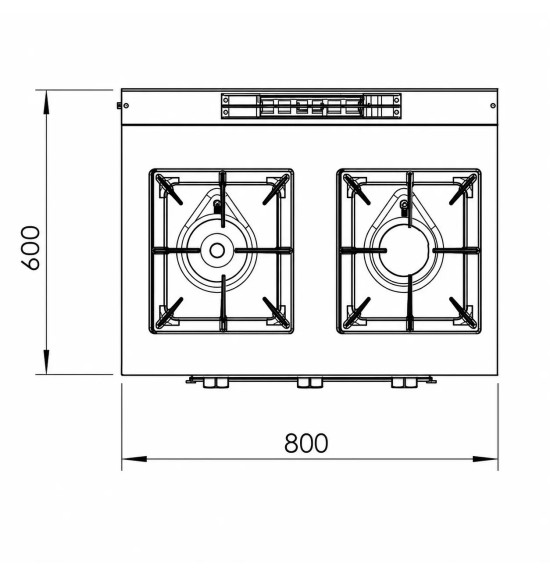 Cocina Gas 2 Fuegos con Horno HR Fainca C2F600H Serie 600