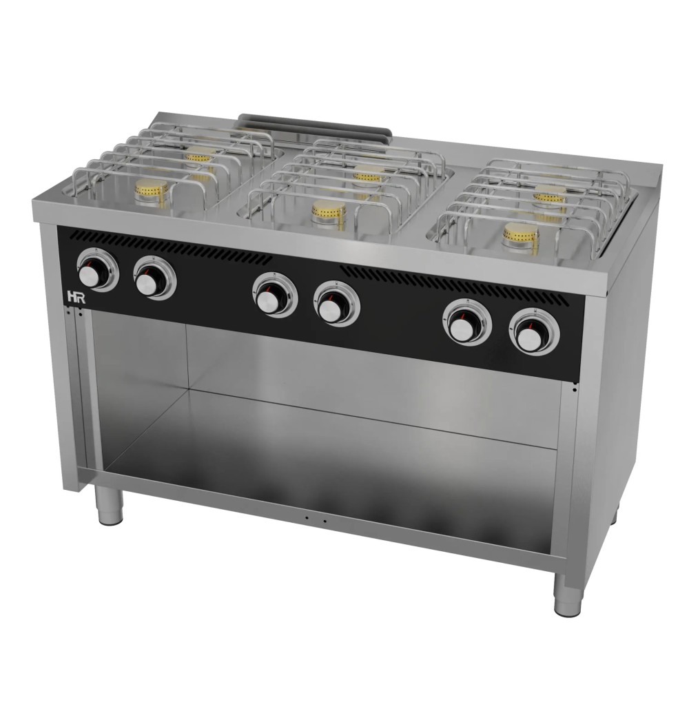 Cocina a Gas 6 Fuegos con Soporte HR Fainca CB6F600E Serie 600