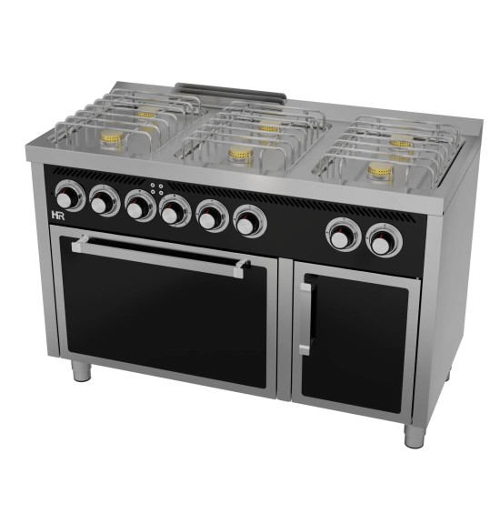 Cocina a Gas 6 Fuegos con Horno Eléctrico HR Fainca CB6F600HE Serie 600