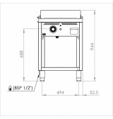 Fry Top a Gas Profesional Placa Lisa con Soporte HR Fainca FT6006E Serie 600