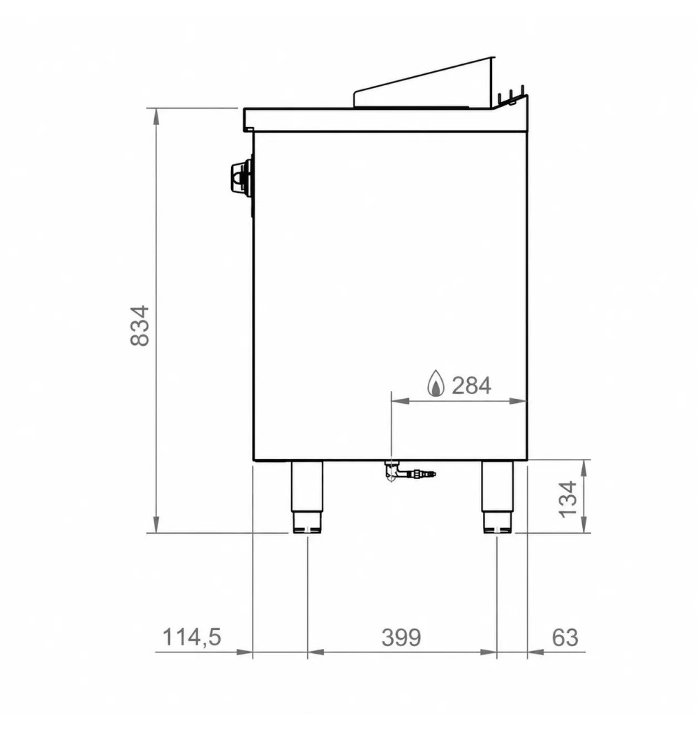 Fry Top a Gas Profesional Placa Lisa con Soporte HR Fainca FT6008E Serie 600