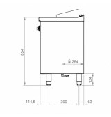 Fry Top a Gas Profesional Placa Lisa con Soporte HR Fainca FT6008E Serie 600