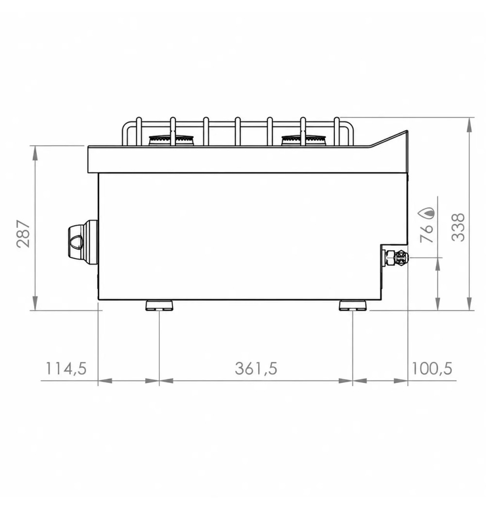 Cocina a Gas 2 Fuegos HR Fainca CB2F600S Serie 600
