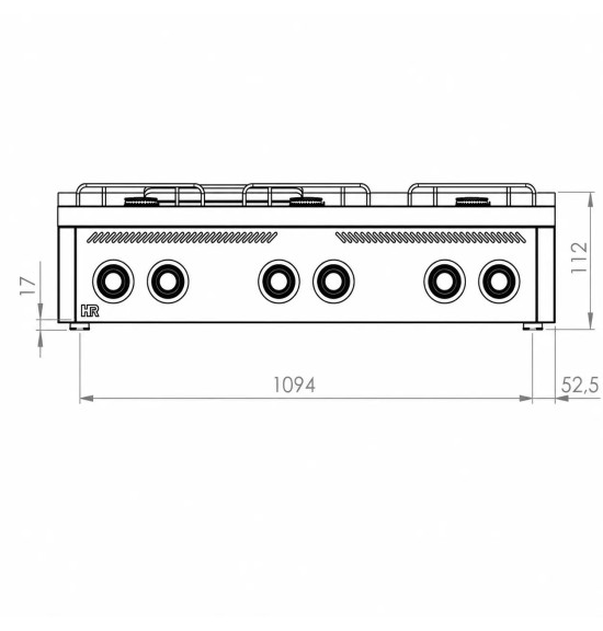 Cocina a Gas 6 Fuegos HR Fainca CB6F600S Serie 600