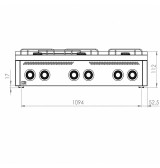 Cocina a Gas 6 Fuegos HR Fainca CB6F600S Serie 600