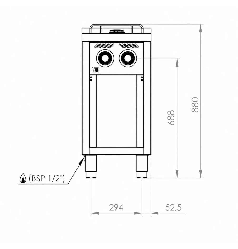 Cocina a Gas 2 Fuegos con Soporte HR Fainca CB2F600E Serie 600