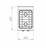 Cocina a Gas 2 Fuegos con Soporte HR Fainca CB2F600E Serie 600