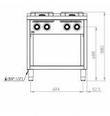 Cocina a Gas 4 Fuegos con Soporte HR Fainca CB4F600E Serie 600
