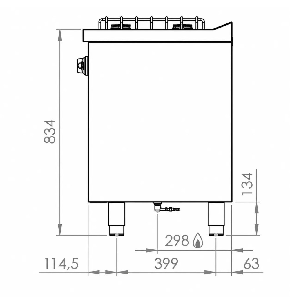Cocina a Gas 4 Fuegos con Soporte HR Fainca CB4F600E Serie 600