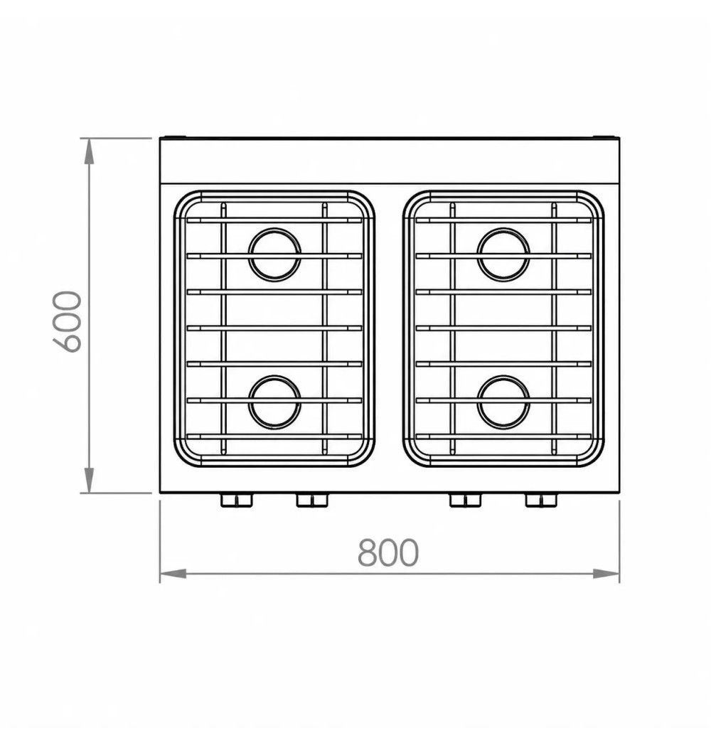 Cocina a Gas 4 Fuegos con Soporte HR Fainca CB4F600E Serie 600
