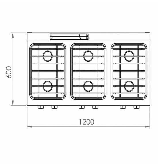 Cocina a Gas 6 Fuegos con Soporte HR Fainca CB6F600E Serie 600