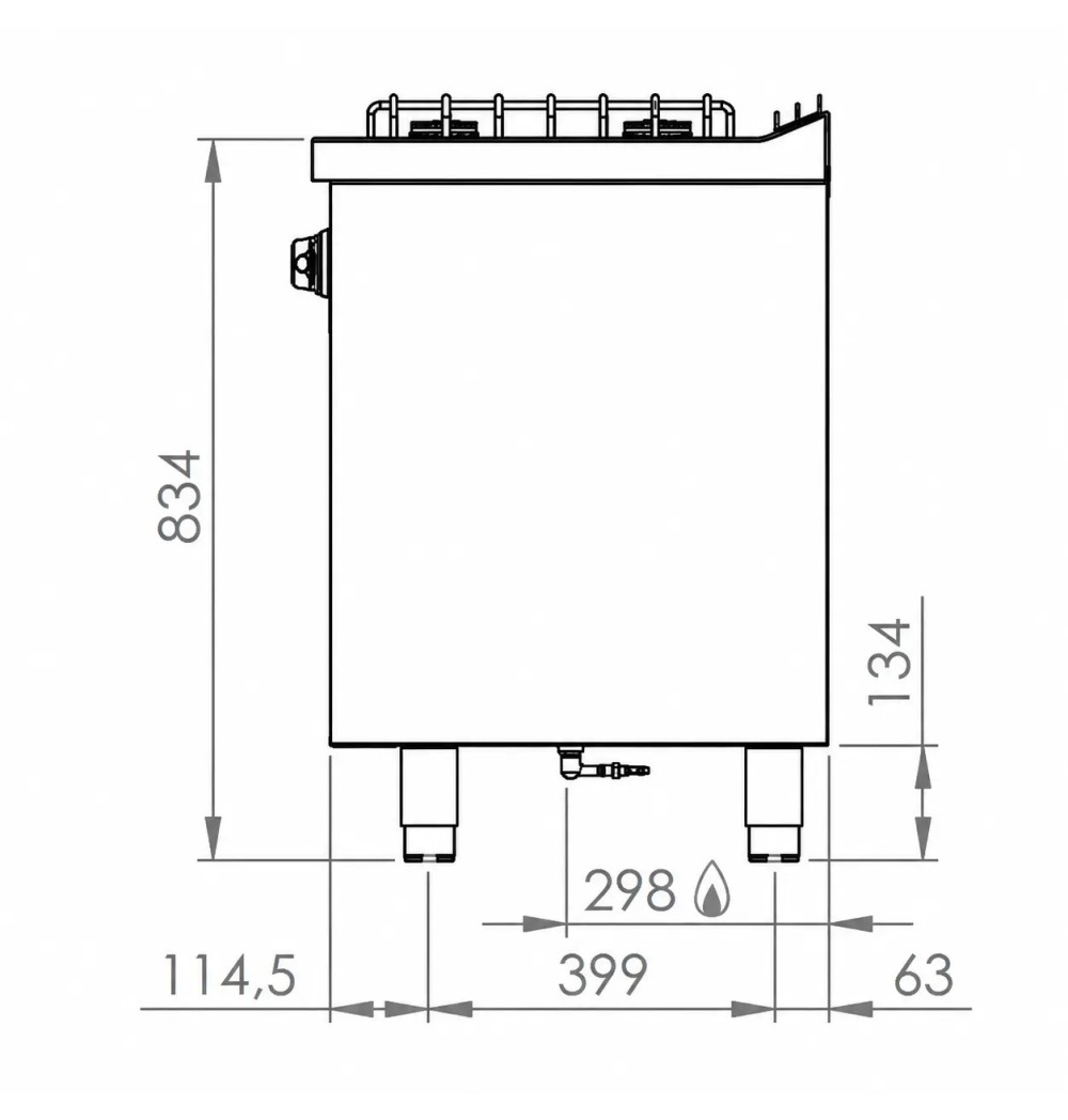 Cocina a Gas 6 Fuegos con Soporte HR Fainca CB6F600E Serie 600