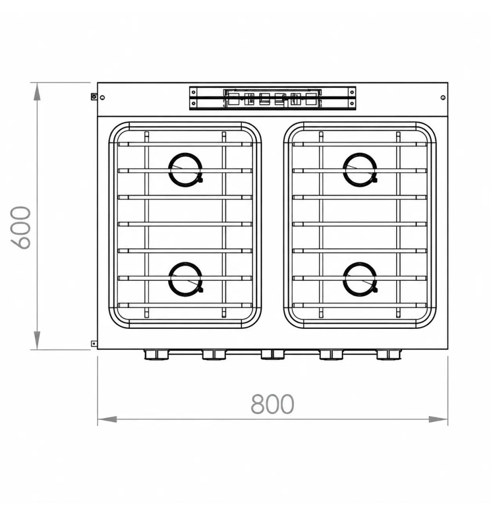 Cocina a Gas 4 Fuegos con Horno HR Fainca CB4F600H Serie 600