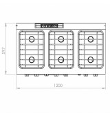 Cocina a Gas 6 Fuegos con Horno HR Fainca CB6F600H Serie 600