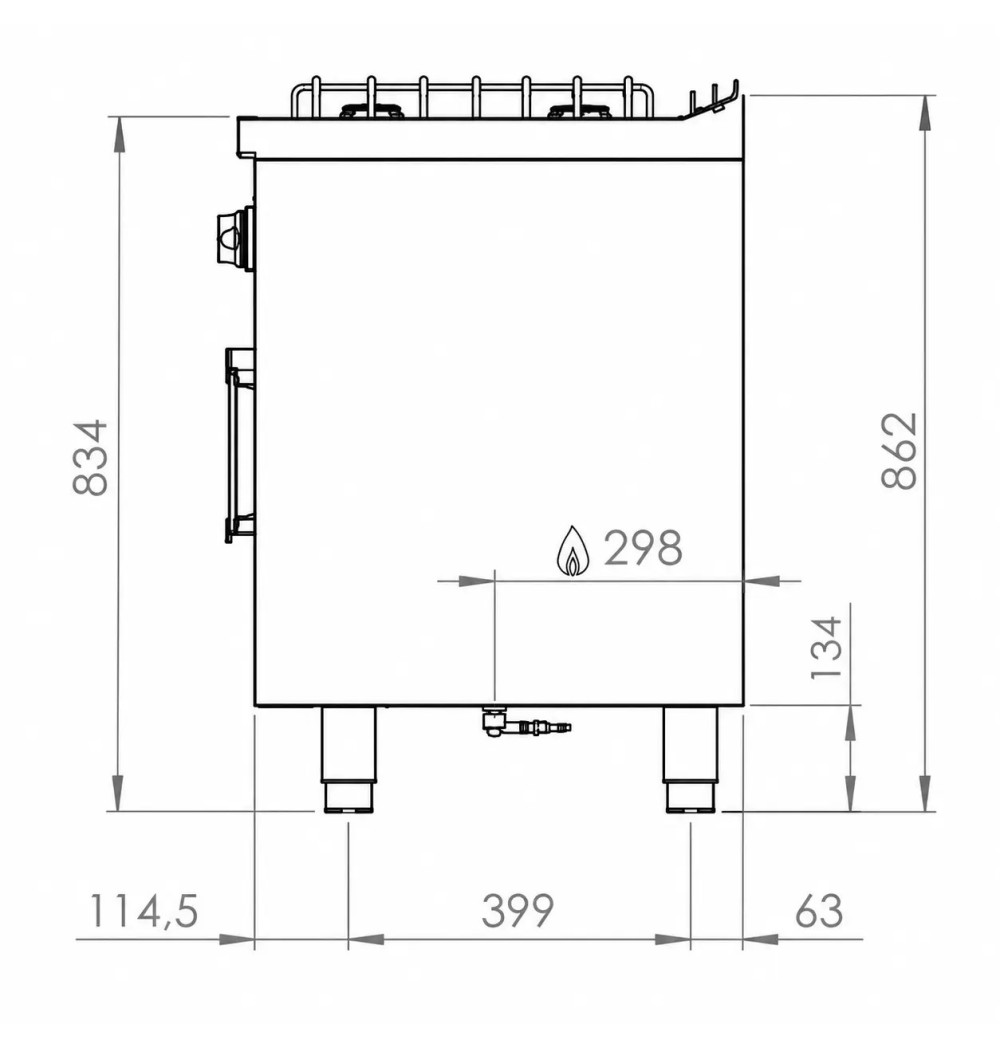 Cocina a Gas 6 Fuegos con Horno HR Fainca CB6F600H Serie 600