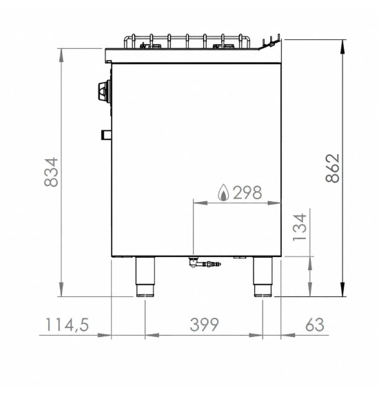 Cocina a Gas 4 Fuegos con Horno Eléctrico HR Fainca CB4F600HE Serie 600