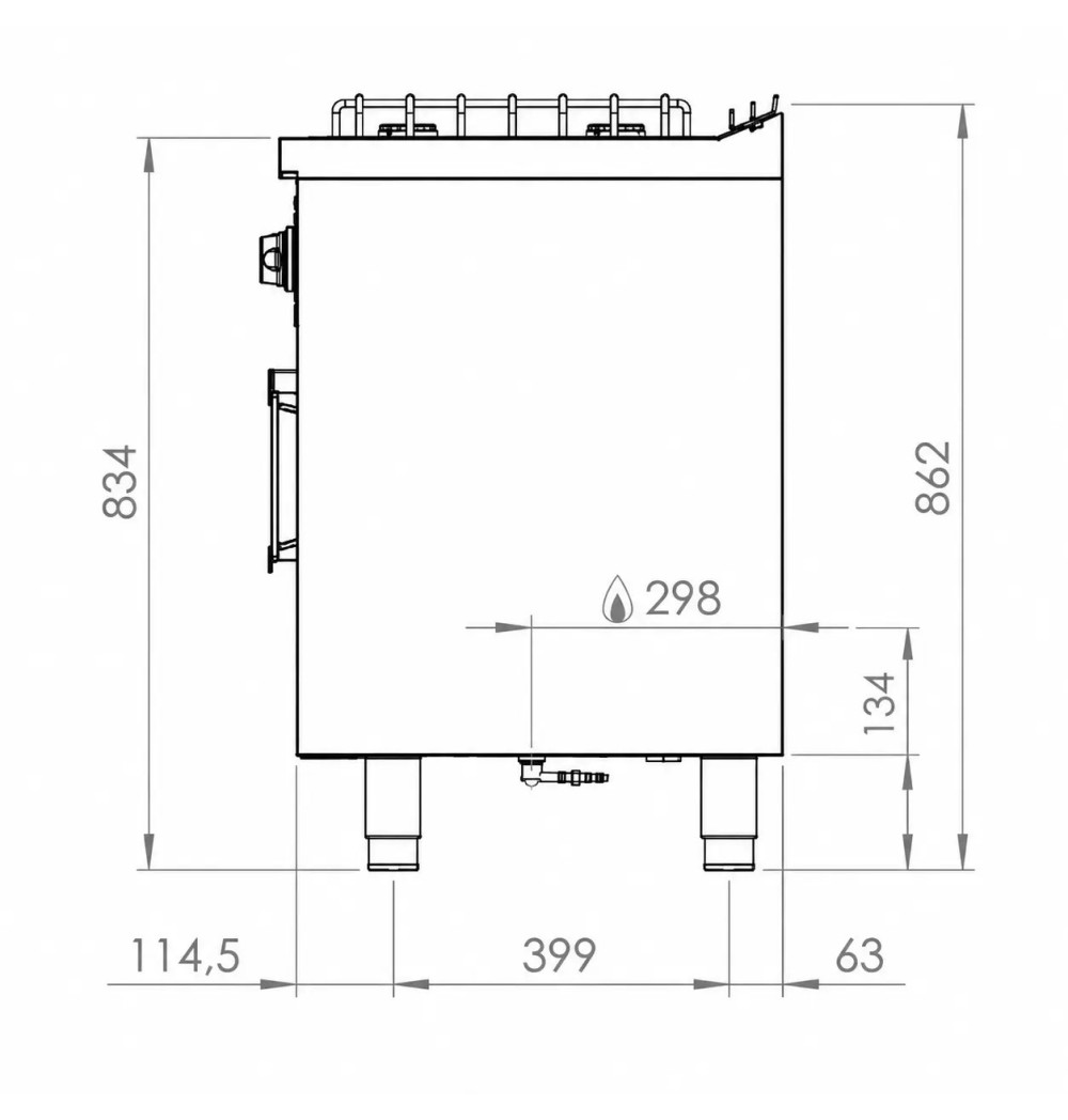 Cocina a Gas 6 Fuegos con Horno Eléctrico HR Fainca CB6F600HE Serie 600
