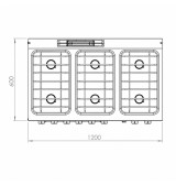 Cocina a Gas 6 Fuegos con Horno Eléctrico HR Fainca CB6F600HE Serie 600