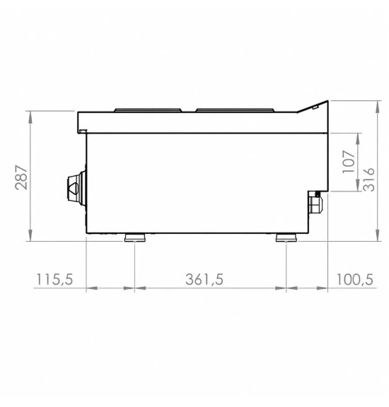 Cocina Eléctrica 2 Placas HR Fainca CE2P600S Serie 600