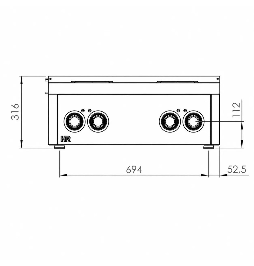 Cocina Eléctrica 4 Placas HR Fainca CE4P600S Serie 600