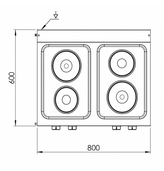 Cocina Eléctrica 4 Placas HR Fainca CE4P600S Serie 600