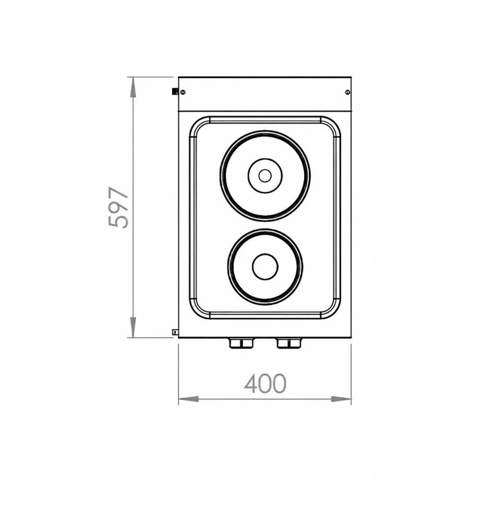 Cocina Eléctrica 2 Placas con Soporte HR Fainca CE2P600E Serie 600