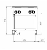 Cocina Eléctrica 4 Placas con Soporte HR Fainca CE4P600E Serie 600