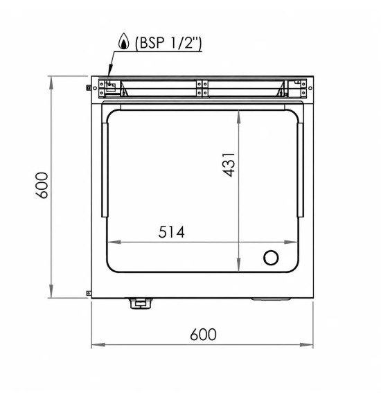 Fry Top a Gas Profesional Placa Cromada Lisa HR Fainca FT6006SCR Serie 600