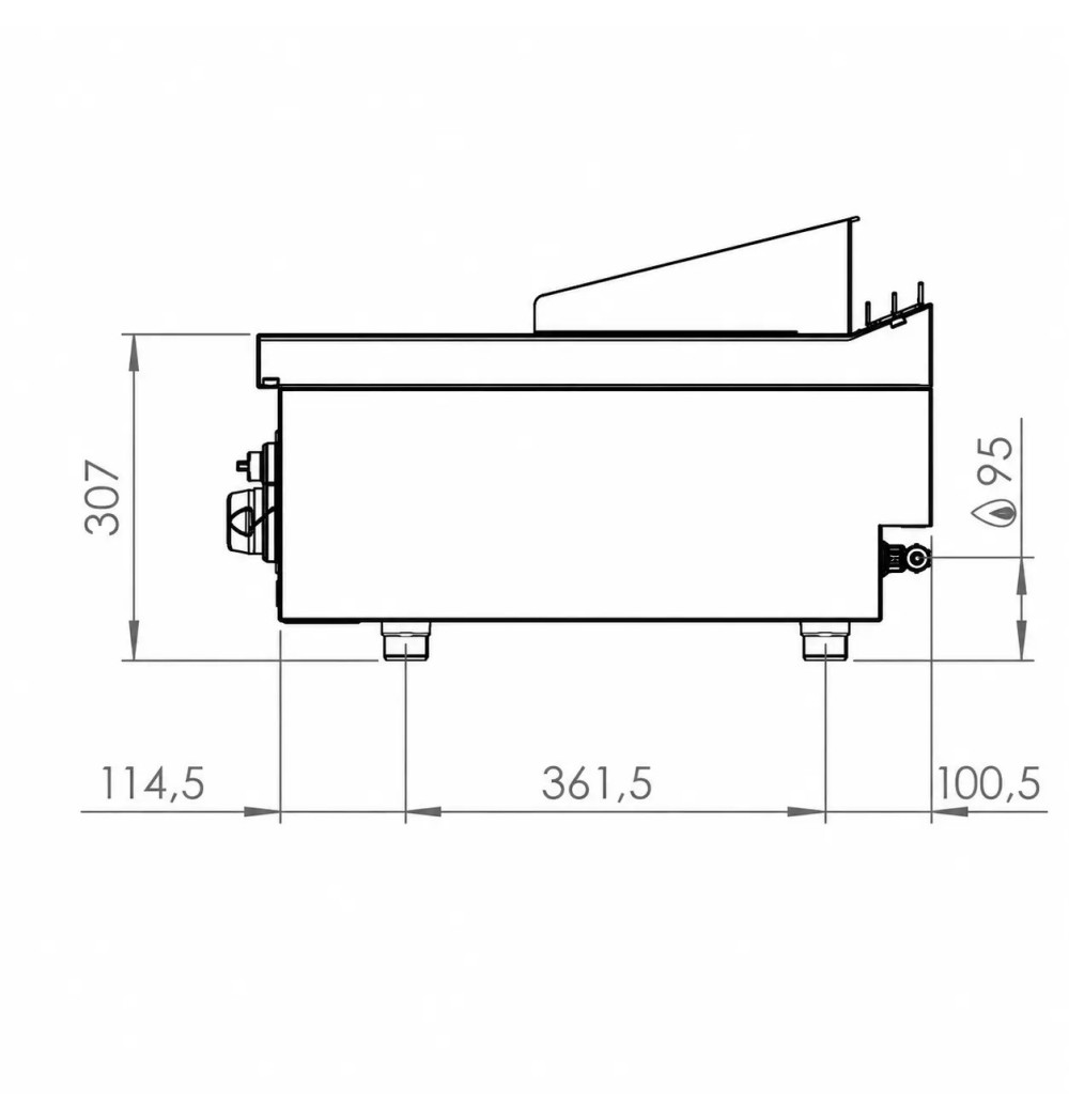 Fry Top a Gas Profesional Placa Cromada Lisa HR Fainca FT6006SCR Serie 600