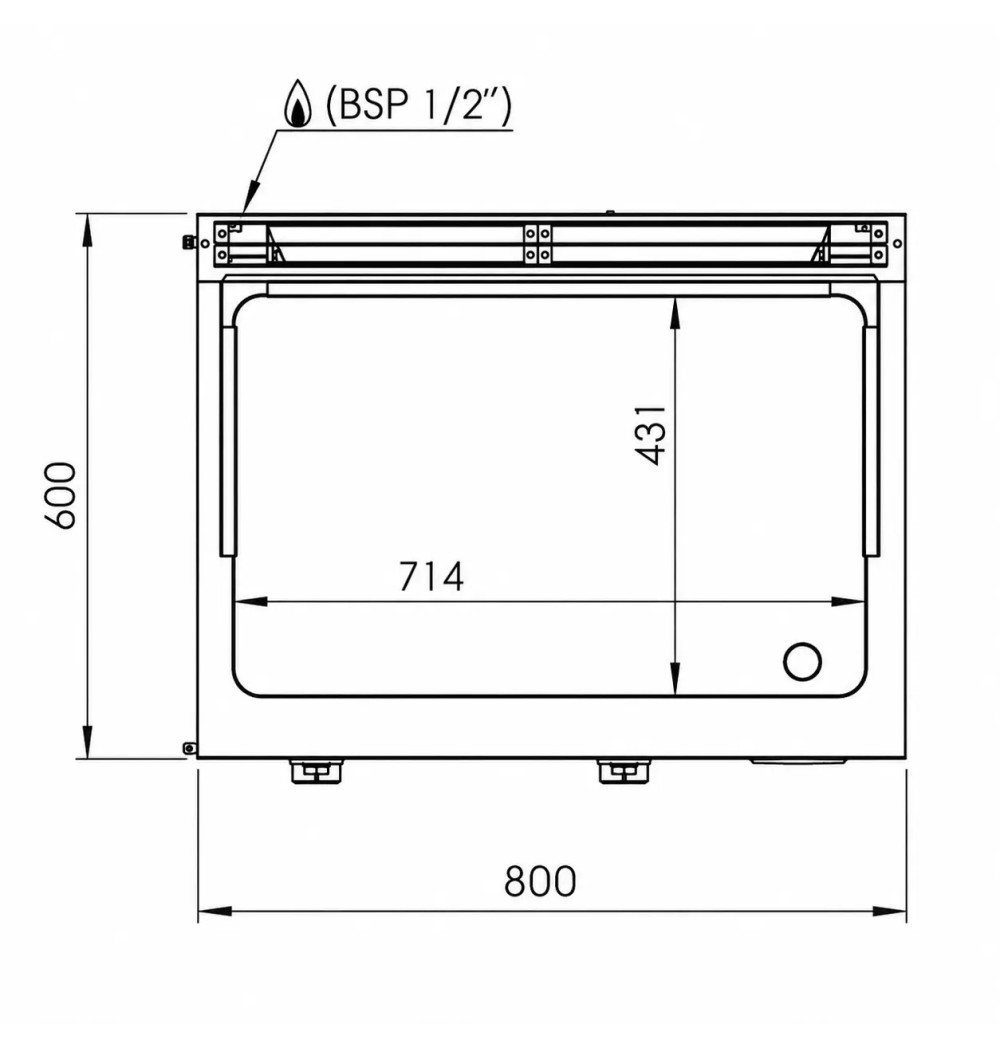 Fry Top a Gas Profesional Placa Cromada Lisa HR Fainca FT6008SCR Serie 600
