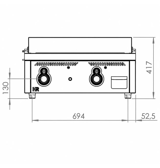 Fry Top a Gas Profesional Placa Cromada Lisa HR Fainca FT6008SCR Serie 600