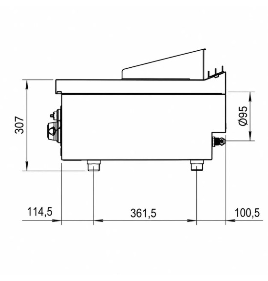 Fry Top a Gas Profesional Placa Cromada Lisa HR Fainca FT6008SCR Serie 600