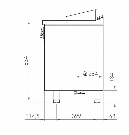 Fry Top a Gas Profesional Placa Cromada Lisa con Soporte HR Fainca FT6006ECR Serie 600