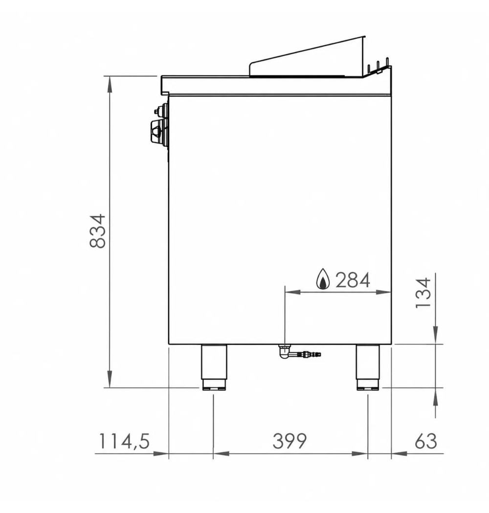 Fry Top a Gas Profesional Placa Cromada Lisa con Soporte HR Fainca FT6006ECR Serie 600