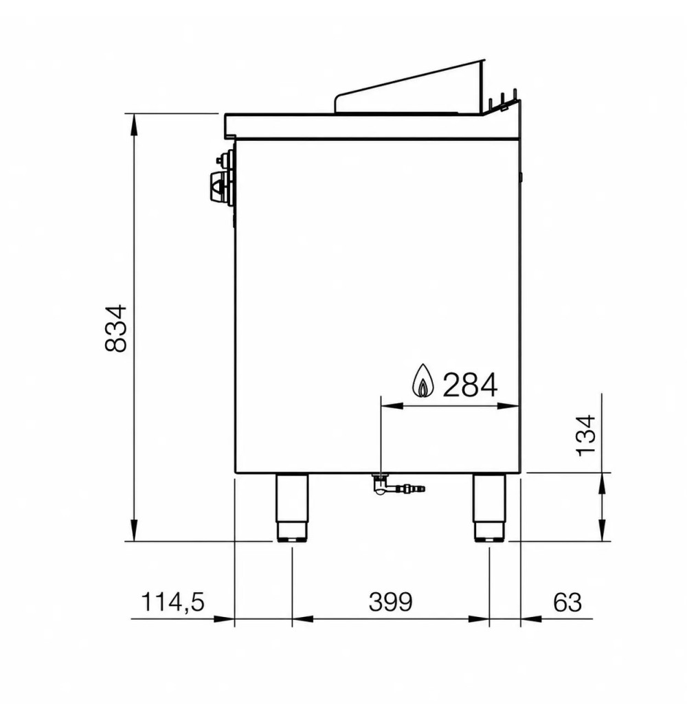 Fry Top a Gas Profesional Placa Cromada Lisa con Soporte HR Fainca FT6008ECR Serie 600