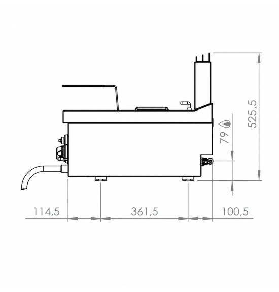 Freidora a Gas Profesional 8 Litros HR Fainca FDG8L600S Serie 600